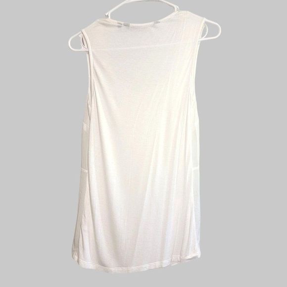 Colleen Lopez Mixed Media Tank Top White Womens XS Scoop Neck Sleeveless Layered - Picture 2 of 7